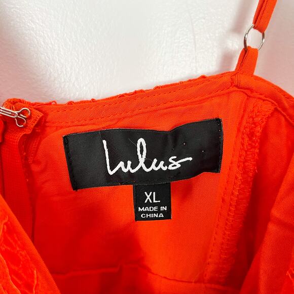 NWT Lulus One Wish Orange Lace Sleeveless Midi Dress Size Extra Large - Picture 9 of 12